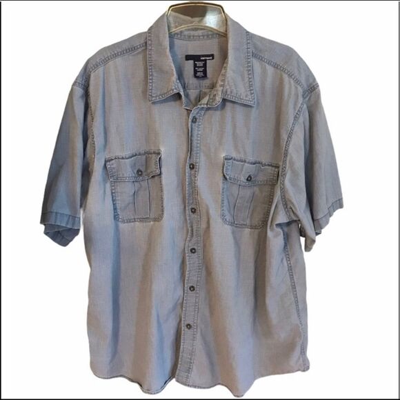 Basic Editions 2XL Blue Cotton Shirt - Picture 1 of 4